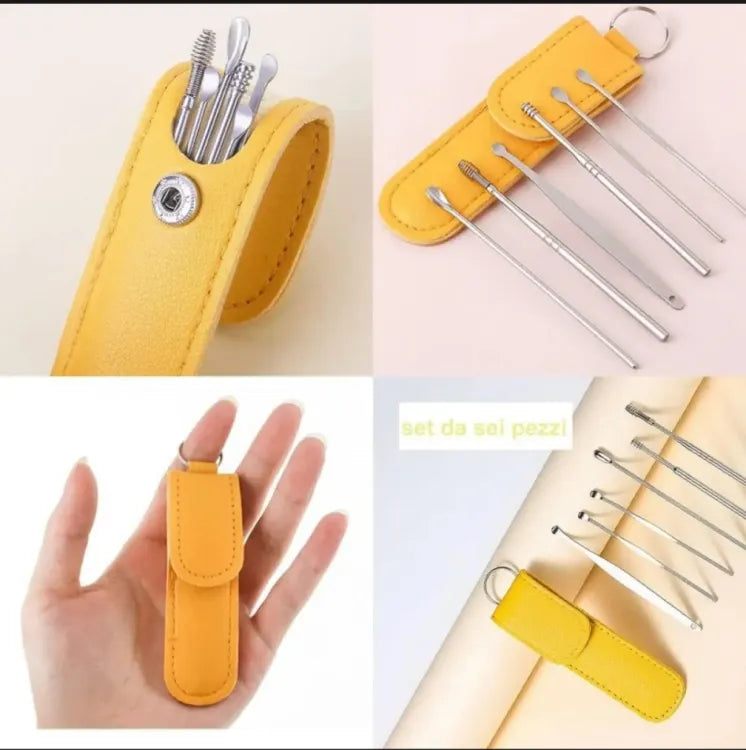 Ear Wax Cleaning Kit, 6 Pcs Ear Pick Tools, Wax Removal Kit, Ear Cleaning Tool Set