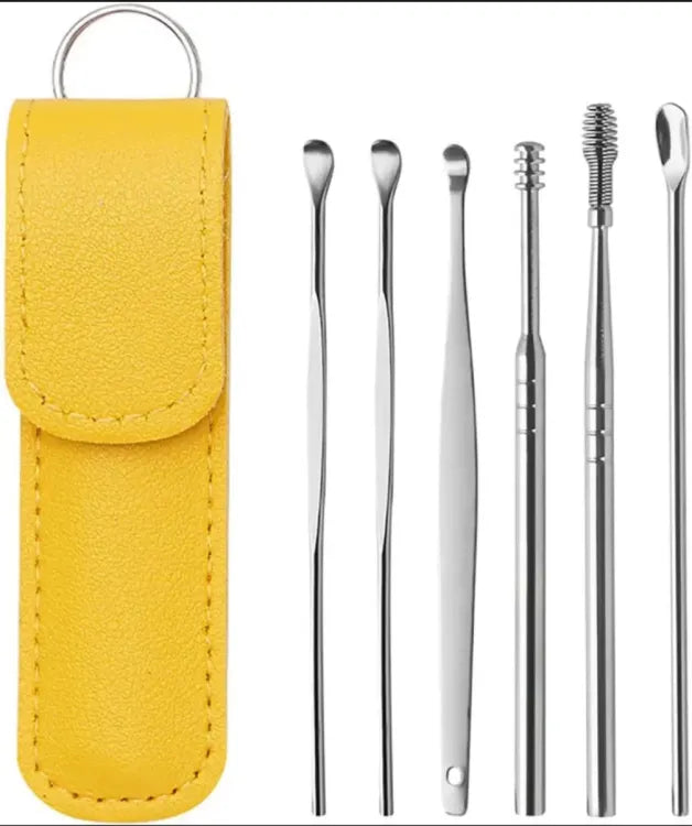 Ear Wax Cleaning Kit, 6 Pcs Ear Pick Tools, Wax Removal Kit, Ear Cleaning Tool Set